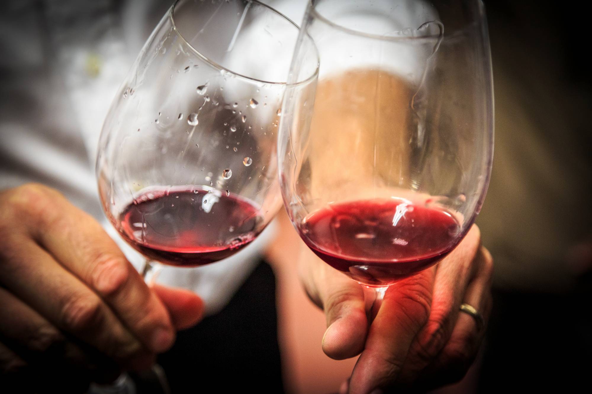 Brindisi con vino rosso